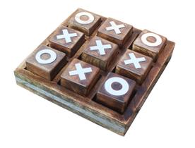 Jogo Tic Tac Toe Woody24into7 Burnt Wood para crianças e família
