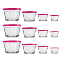 Jogo Tigela Americano Nadir C/Tampa Colorida 4 Tamanhos 12Un