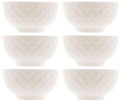 Jogo Tigela Bowl Porcelana Diamond Branco 300ml 6pç - Lyor