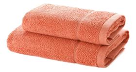 Jogo Toalha Banhão e Rosto 100 Algodão Egípcio, Linha Kairo, cor Terracota. Marca Döhler