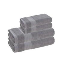 Jogo Toalha Banhão Empire 100% Algodão 4 Peças Cinza Karsten Jogo Toalha Banhão Empire 100% Algodão 4 Peças Cinza Karsten