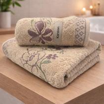 Jogo Toalha Banho E Rosto Karsten Yuna Algodão Macio 2 Pçs