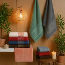 Jogo Toalha Banho Grossa 4 Peças Com Detalhes Enxuga Bem Jogo Toalha Banho Grossa 4 Peças Com Detalhes Enxuga Bem