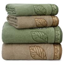 Jogo Toalha de Banho com Barra Jacquard Algodão Folliage Volare Extra Soft Macia 4 peças