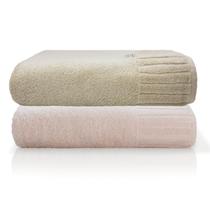 Jogo Toalha De Banho Gigante Ele/Ela Velour - 500g/m² Camesa 100% Algodão