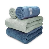 Jogo Toalha Gigante Dual Air 100% Algodão 4 Peças Azul e Verde Buddemeyer