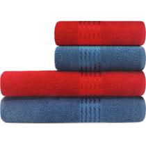Jogo Toalhas 4 Peças Banho e Rosto 100% Algodão Prisma Lisa Dohler