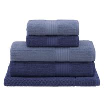 Jogo Toalhas Banhão Buddemeyer 5p Fio Penteado Azul 0120 Jogo Toalhas Banhão Buddemeyer 5p Fio Penteado Azul 0120