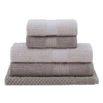 Jogo Toalhas Banhão Gigante Buddemeyer 5 Peças 100% Algodão Fio Penteado Canelado Jogo Toalhas Banhão Gigante Buddemeyer 5 Peças 100% Algodão Fio Penteado Canelado