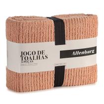 Jogo Toalhas Banho Altenburg 5p Line Marrom Toast