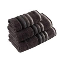 Jogo Toalhas de Banhão 3 peças Lumina Unika Karsten Cinza Carbono Fio Penteado