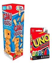 Jogo Torre De Blocos Caiu Perdeu + Jogo De Cartas Uno Copag