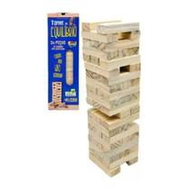 Jogo Torre de Equilíbrio Madeira Aquarela Brinquedos - 54 Pc