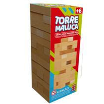 Jogo Torre Maluca Madeira 39 Peças Equilíbrio Caiu Perdeu