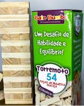 Jogo Torremoto 54 peças educativo pedagógico de madeira - Bate bumbo