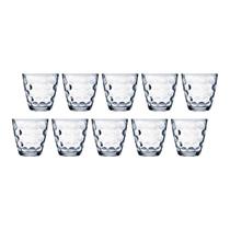 Jogo Transparente Redondo Bangkok 10 Copos 250ML Vidro Suco