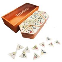 Jogo Trimino Edição De Luxo Feito De Osso Jogo Abstrato Caixa Dominó Pedagógico Educativo Board Game Ludens Spirit