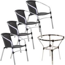 Jogo Turin 4 Cadeiras e Mesa em Alumínio Jardim, Churrasqueira, Área Trama Original Jogo Turin 4 Cadeiras e Mesa em Alumínio Jardim, Churrasqueira, Área Trama Original