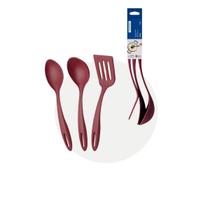 Jogo utensilios 3 peças vermelho nylon resistente tramontina Jogo utensilios 3 peças vermelho nylon resistente tramontina