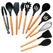 Jogo Utensílios Cozinha De Silicone Colher Espátula Concha Jogo Utensílios Cozinha De Silicone Colher Espátula Concha