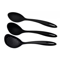 Jogo Utensílios de Cozinha Nylon Preto 3 Peças Tramontina