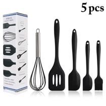 Jogo Utensilios De Cozinha Silicone 5 Peças - Preta Jogo Utensilios De Cozinha Silicone 5 Peças - Preta