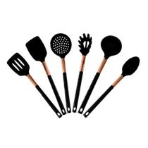 Jogo Utensílios Silicone Cozinha Rose Gold 6 Peças - Casambiente