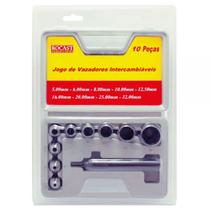 Jogo Vazadores Intercambiaveis 10 Peças Rocast Jogo Vazadores Intercambiaveis 10 Peças Rocast