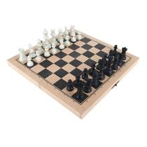 Jogo Xadrez Escolar Medio Rei 7 5cm 32 Peças Mdf - CARLU - CARLU BRINQUEDOS