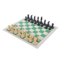 Jogo Xadrez Oficial Escolar Rei 10Cm Jaehrig Tabuleiro Lona