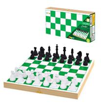 Jogo xadrez tabuleiro em madeira - junges 715