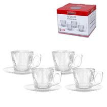 Jogo Xícara Café Vidro 4peças 90ml Linha Graffiato Hauskraft Jogo Xícara Café Vidro 4peças 90ml Linha Graffiato Hauskraft