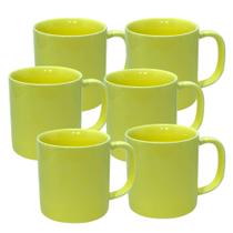 Jogo Xicara Caneca Cafe Cha Porcelana Amarela 200ml 06un Jogo Xicara Caneca Cafe Cha Porcelana Amarela 200ml 06un