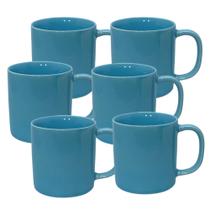 Jogo Xicara Caneca Cafe Cha Porcelana Azul 200ml 06un