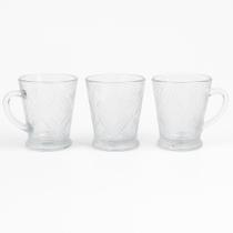 Jogo xicara caneca de vidro 3 pcs