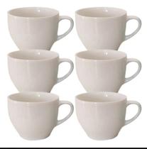 Jogo xícara chá branca porcelana 170 6 unidades ml - LB
