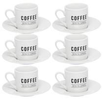 Jogo Xícara De Café Porcelana Com Pires 12 Peças 80ML Chá - Hauskraft Jogo Xícara De Café Porcelana Com Pires 12 Peças 80ML Chá - Hauskraft