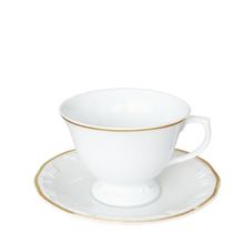 Jogo Xícara p/ Café 6un 50ml Pomerode Filete Ouro Porcelana Schmidt