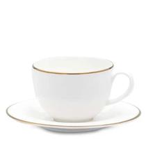 Jogo Xícara para Cafe 90ml Porcelana Branca Filete Ouro LHermitage