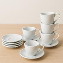 Jogo Xícaras Branca Porcelana 12 Peças Café 80ml