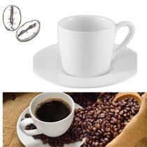 Jogo Xícaras Café Brancas Com Pires 12 Peças Porcelana 80ml