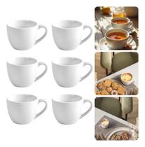 Jogo Xicaras Cafe Cha Canecas 6 Peças De Vidro Opalina 85ml Jogo Xicaras Cafe Cha Canecas 6 Peças De Vidro Opalina 85ml