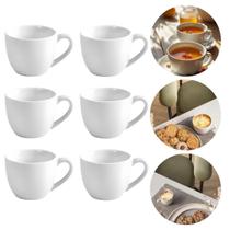 Jogo Xicaras Cafe Cha Canecas 6 Peças De Vidro Opalina 85ml