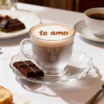 Jogo Xícaras Café Com Pires Chá 12 Peças Vidro Incolor 220ml Transparente