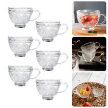 Jogo Xicaras Cafe Expresso Cha Canecas 6 Peças Zara Vidro 220ml