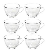 Jogo Xicaras Cha Cafe Vidro Cristal 6pcs Jogo Xicaras Cha Cafe Vidro Cristal 6pcs