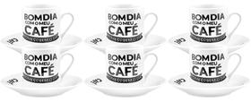Jogo Xícaras De Café 80ml Porcelana Com Pires 12 Peças