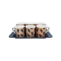 Jogo Xícaras De Café Coffee 85 Ml 6 Peças C/ Bandeja - Fullcommerce Jogo Xícaras De Café Coffee 85 Ml 6 Peças C/ Bandeja - Fullcommerce