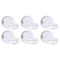 Jogo Xicaras de Café Com Pires 100ml Kit 6 Peças Porcelana Lilla Tramontina