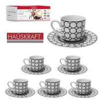 Jogo Xícaras De Café Porcelana Fina 12 Peças 90ml Hauskraft